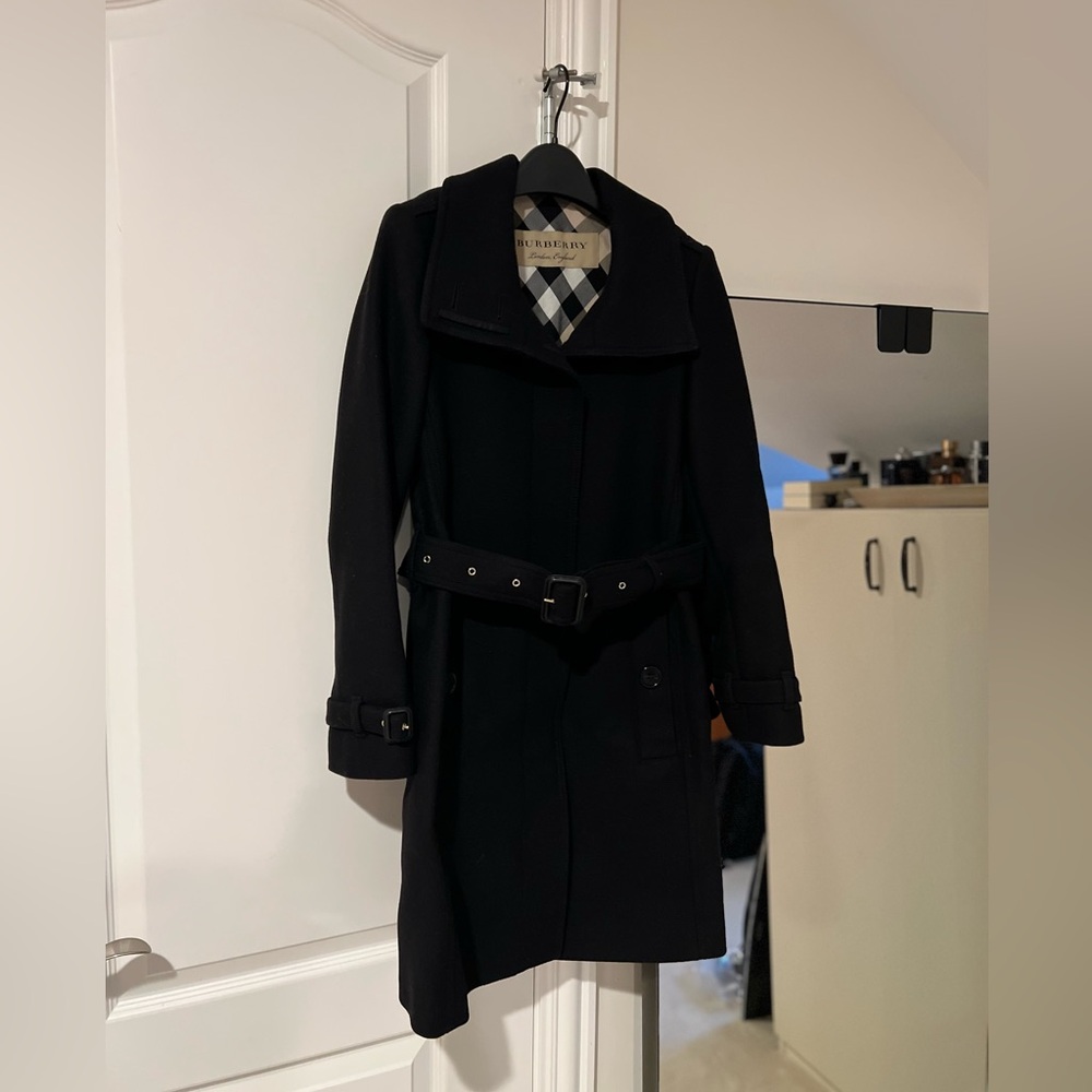 Burberry Brit Black Wool Coat - Size 2